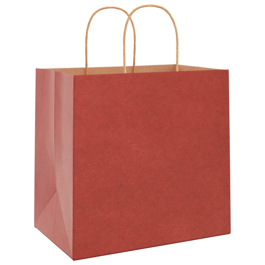 Paper Bags 50 pcs with Handles Red 26x17x25 cm