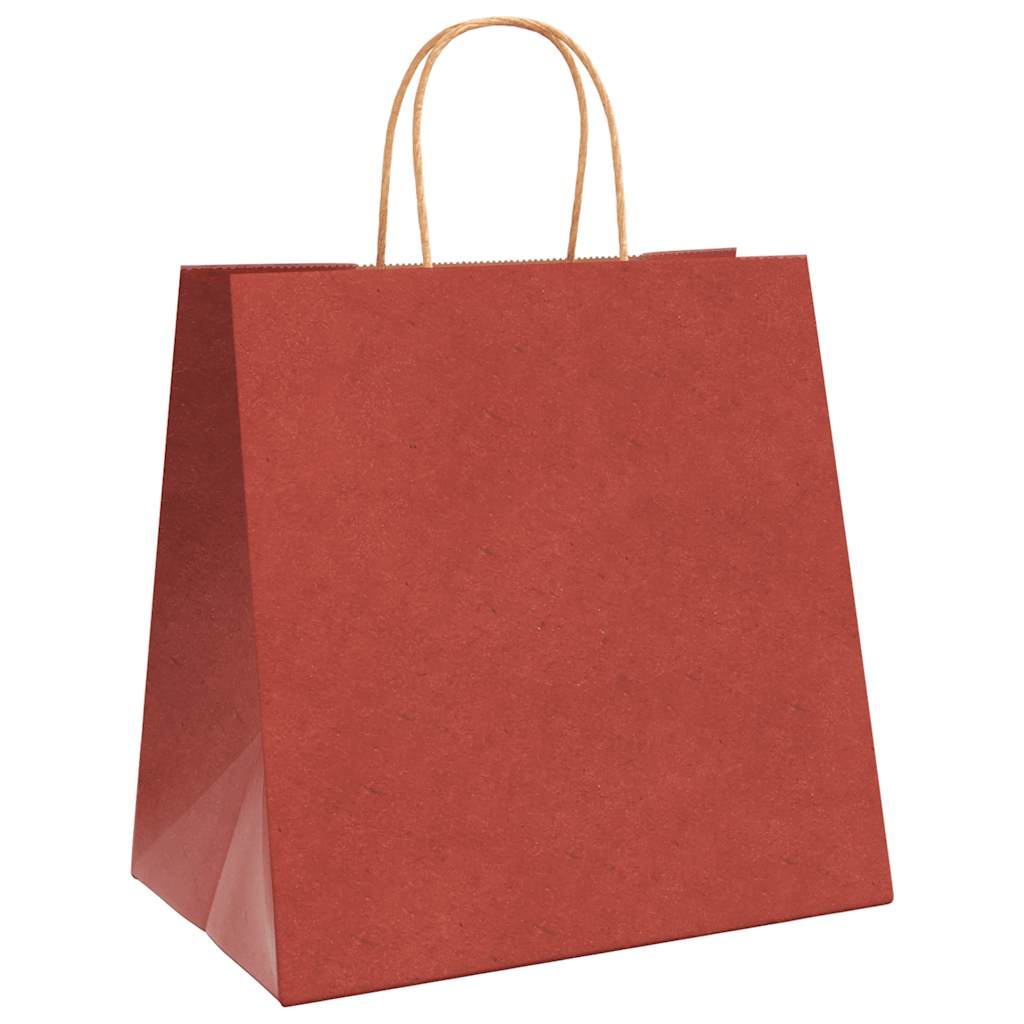 Paper Bags 50 pcs with Handles Red 26x17x25 cm