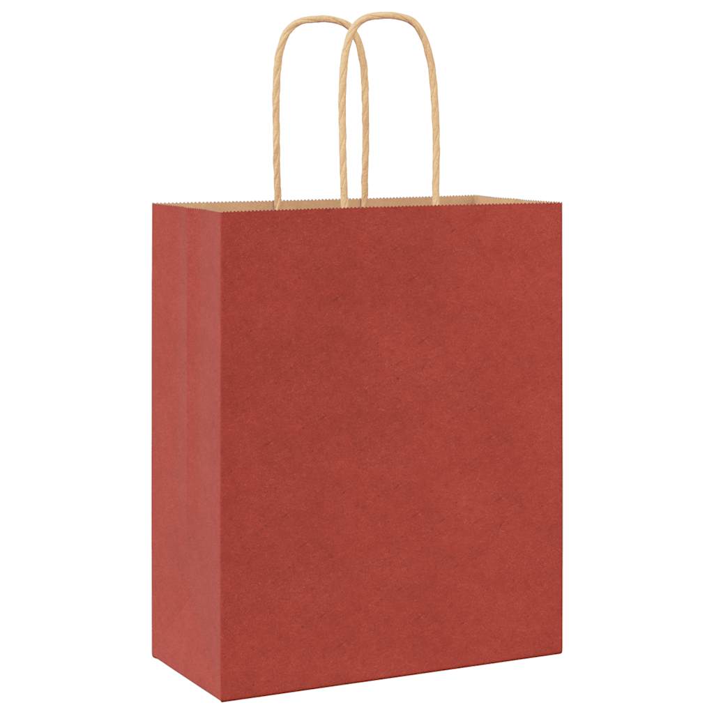 Paper Bags 250 pcs with Handles Red 18x8x22 cm