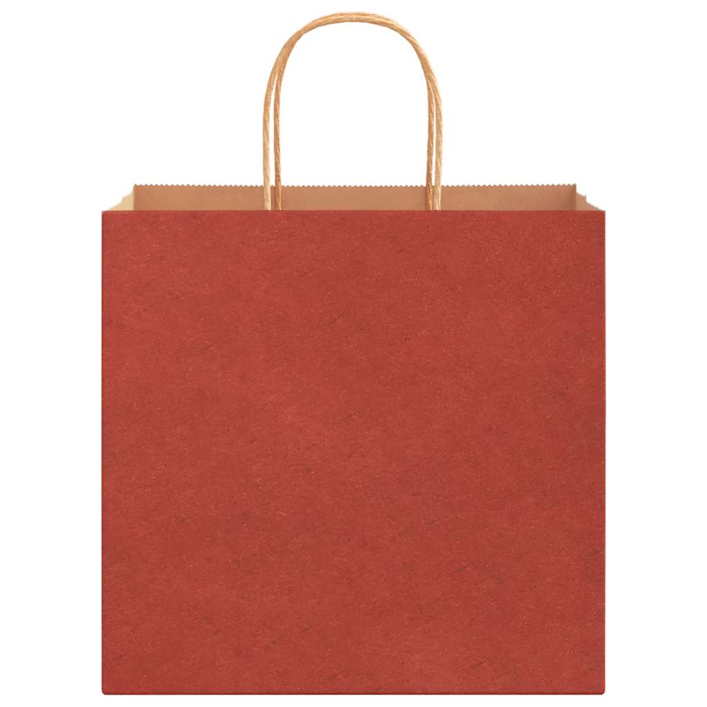 Paper Bags 250 pcs with Handles Red 26x17x25 cm