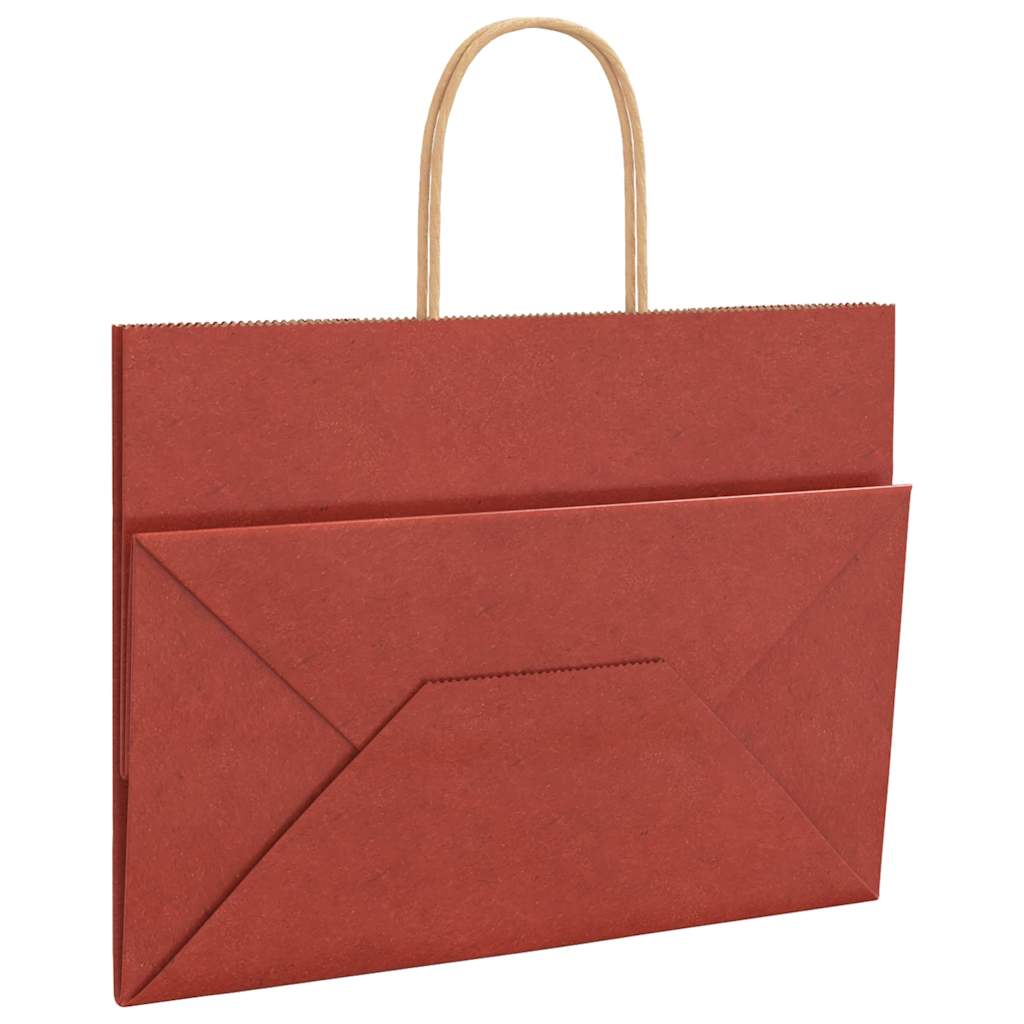 Paper Bags 250 pcs with Handles Red 32x17x25 cm