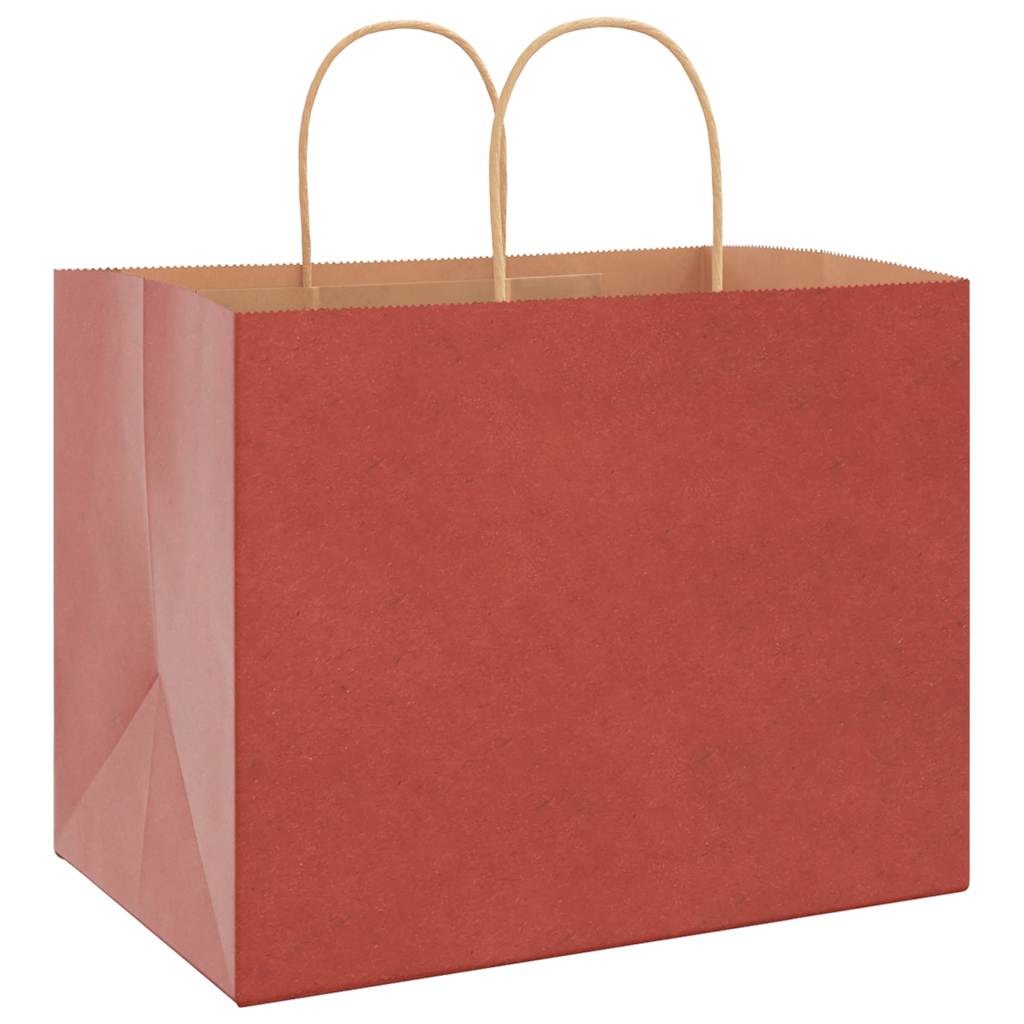 Paper Bags 250 pcs with Handles Red 32x22x24 cm