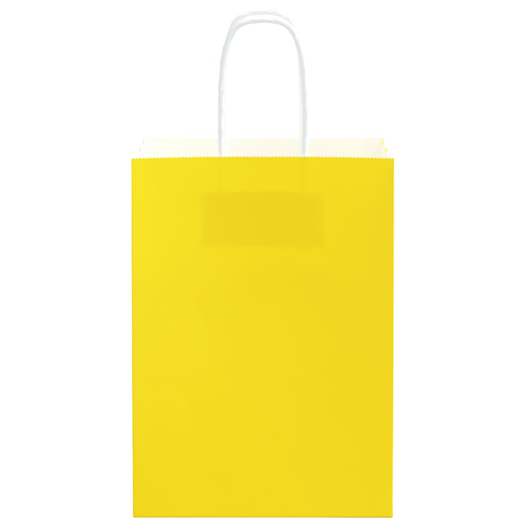 Paper Bags 50 pcs with Handles Yellow 15x8x21 cm