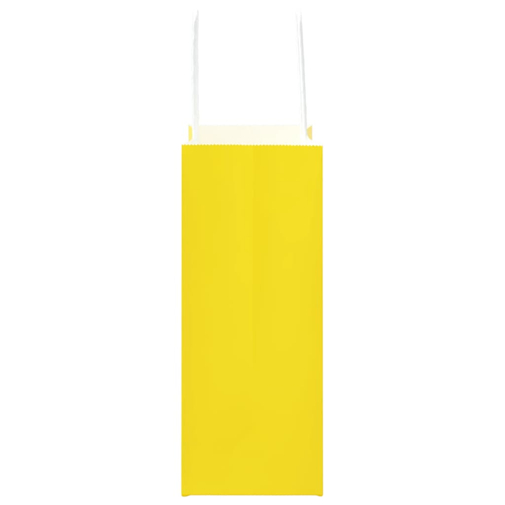 Paper Bags 50 pcs with Handles Yellow 15x8x21 cm