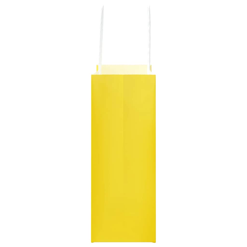 Paper Bags 50 pcs with Handles Yellow 18x8x22 cm