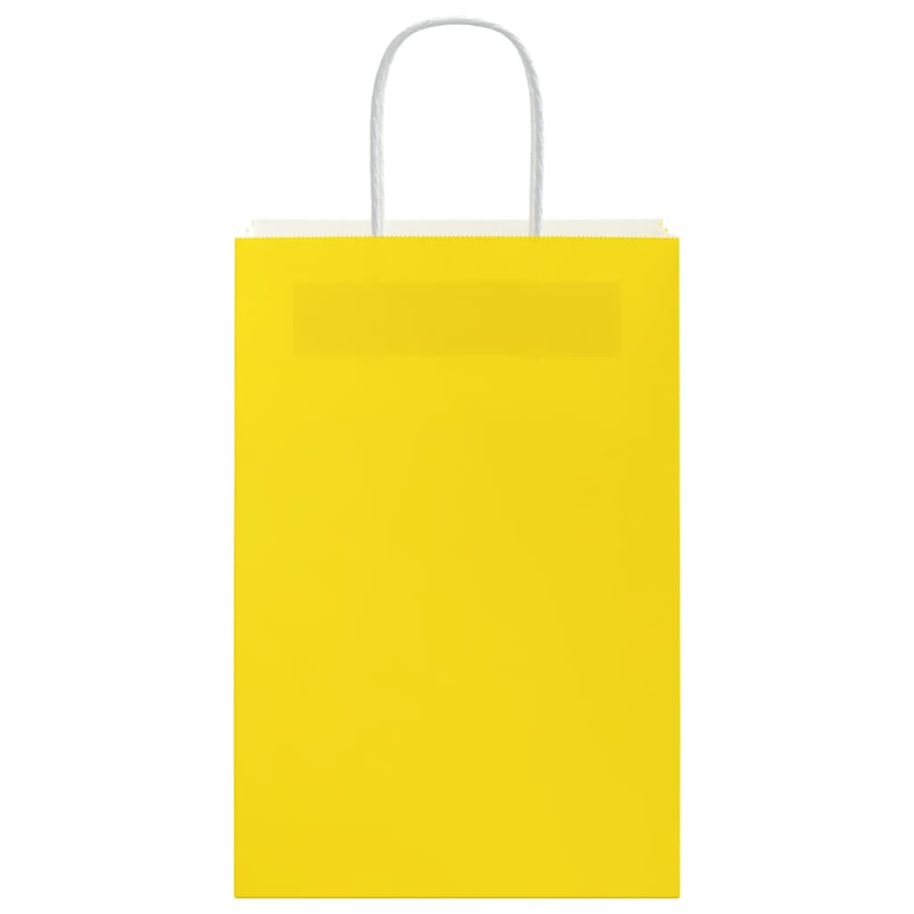 Paper Bags 50 pcs with Handles Yellow 21x11x31 cm