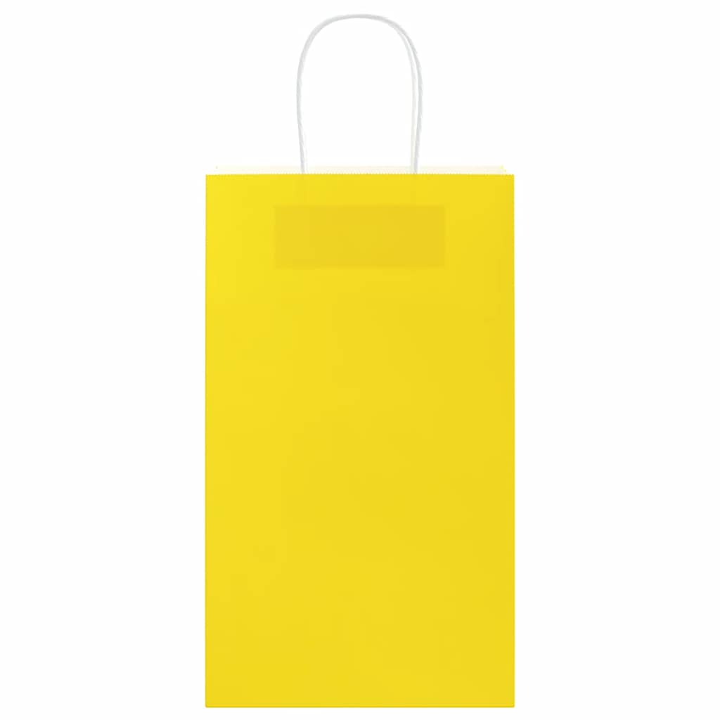 Paper Bags 50 pcs with Handles Yellow 21x11x36 cm