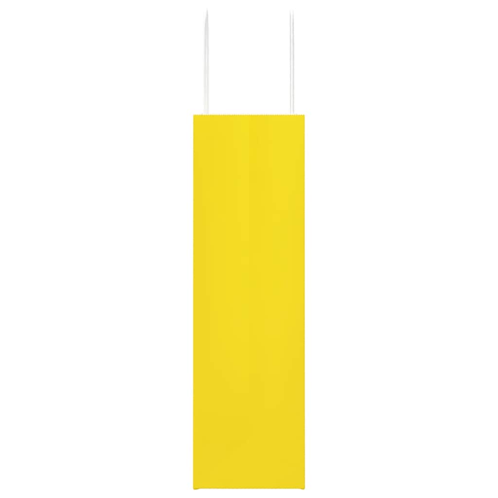 Paper Bags 50 pcs with Handles Yellow 21x11x36 cm