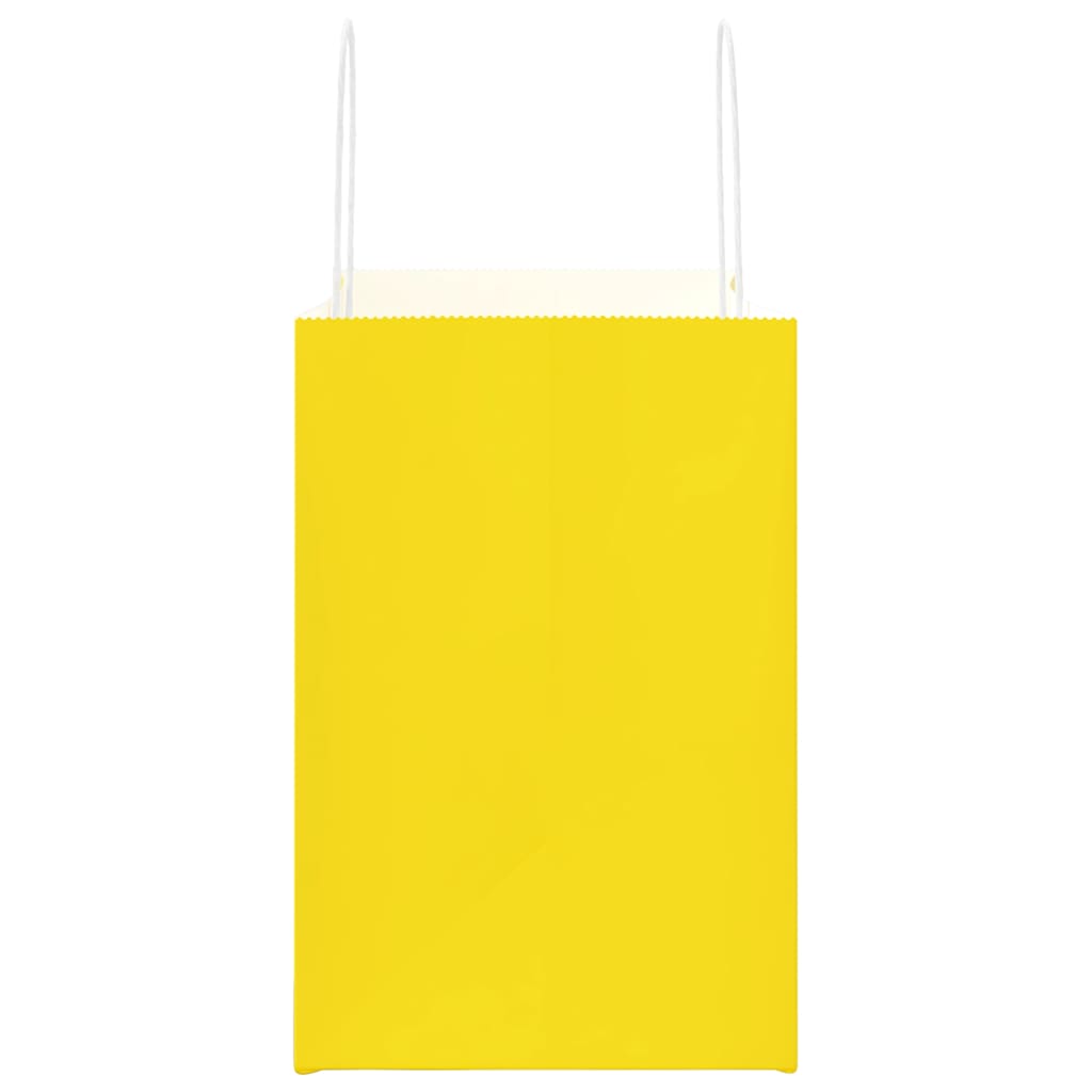 Paper Bags 50 pcs with Handles Yellow 26x17x25 cm