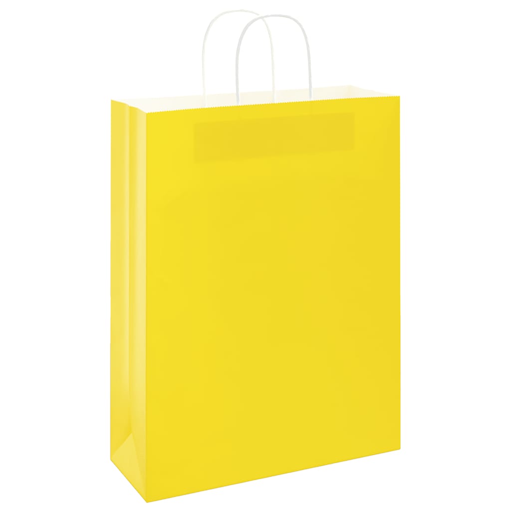 Paper Bags 50 pcs with Handles Yellow 32x12x42 cm
