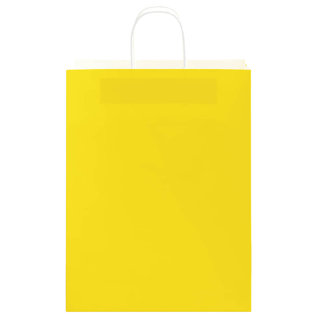 Paper Bags 50 pcs with Handles Yellow 32x12x42 cm