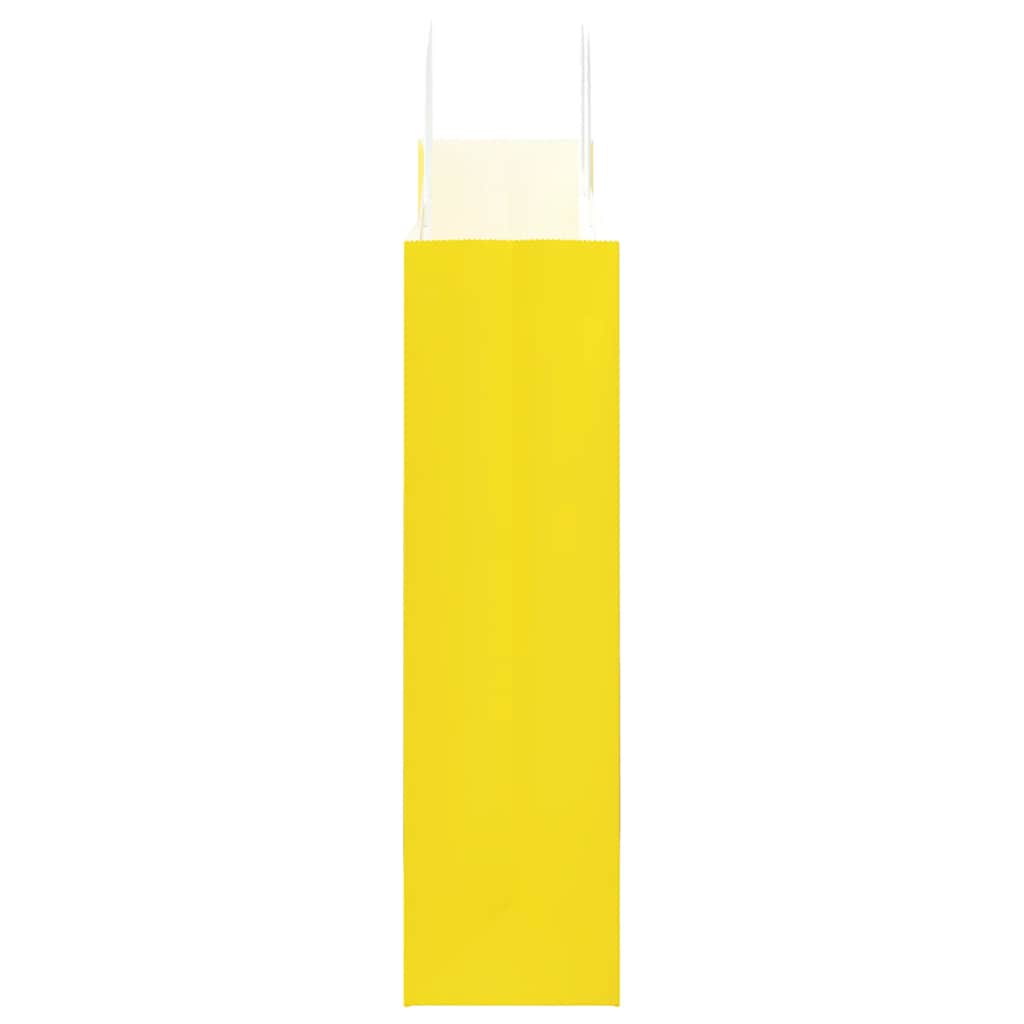 Paper Bags 50 pcs with Handles Yellow 32x12x42 cm