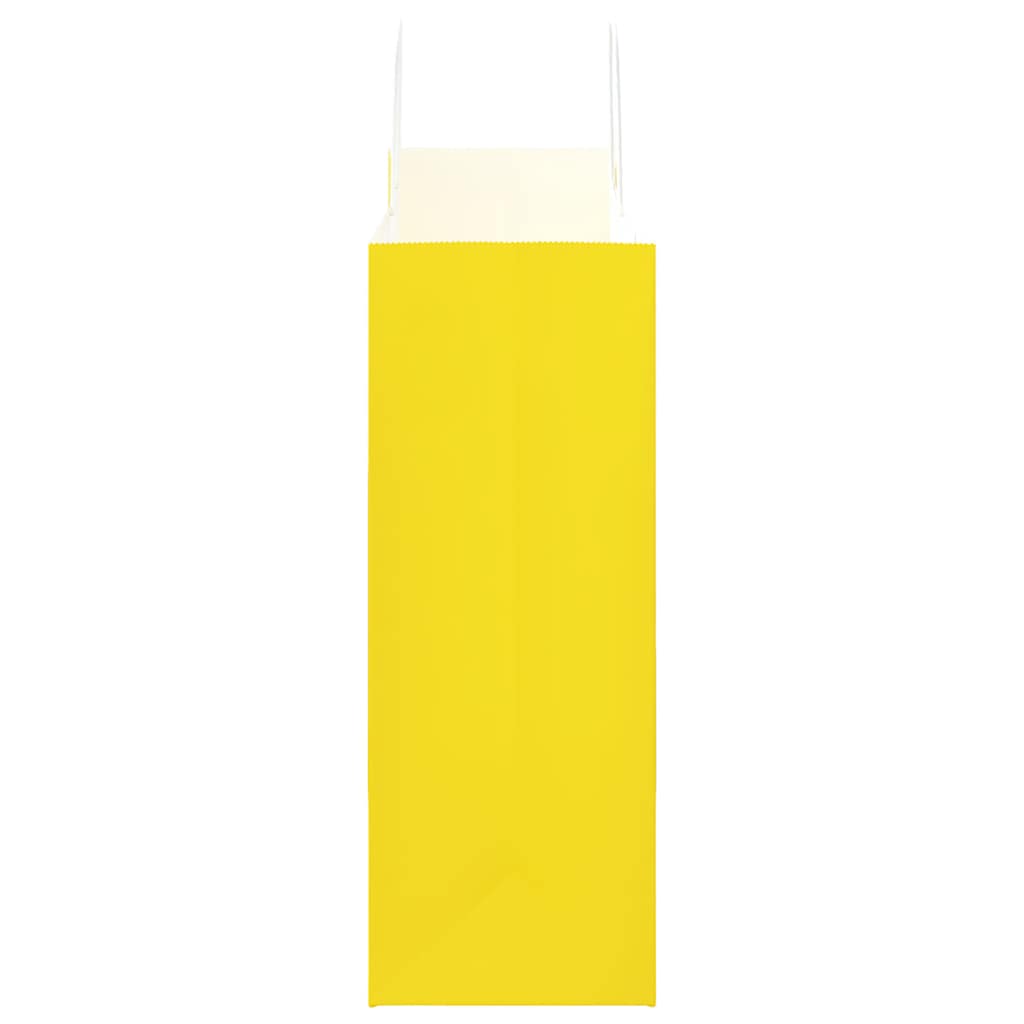 Paper Bags 50 pcs with Handles Yellow 32x17x44 cm