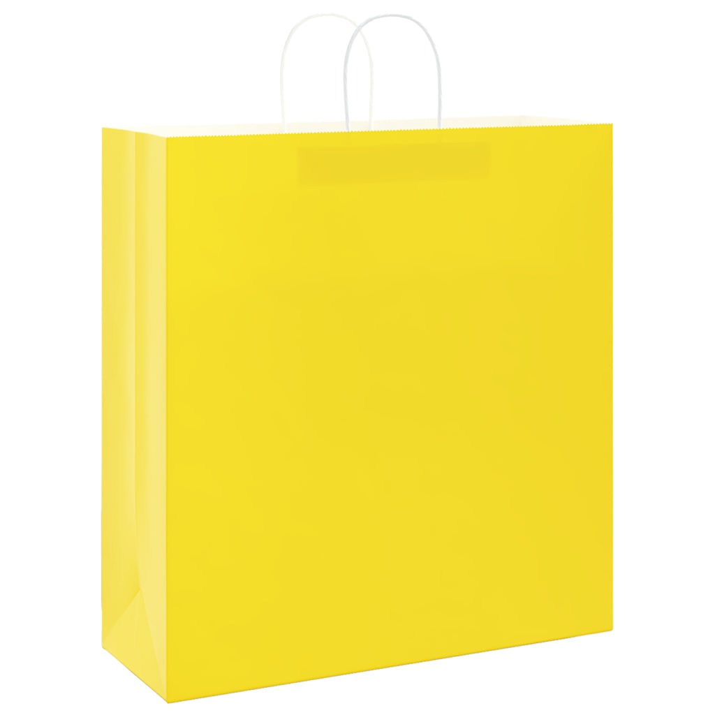Paper Bags 50 pcs with Handles Yellow 45x17x48 cm