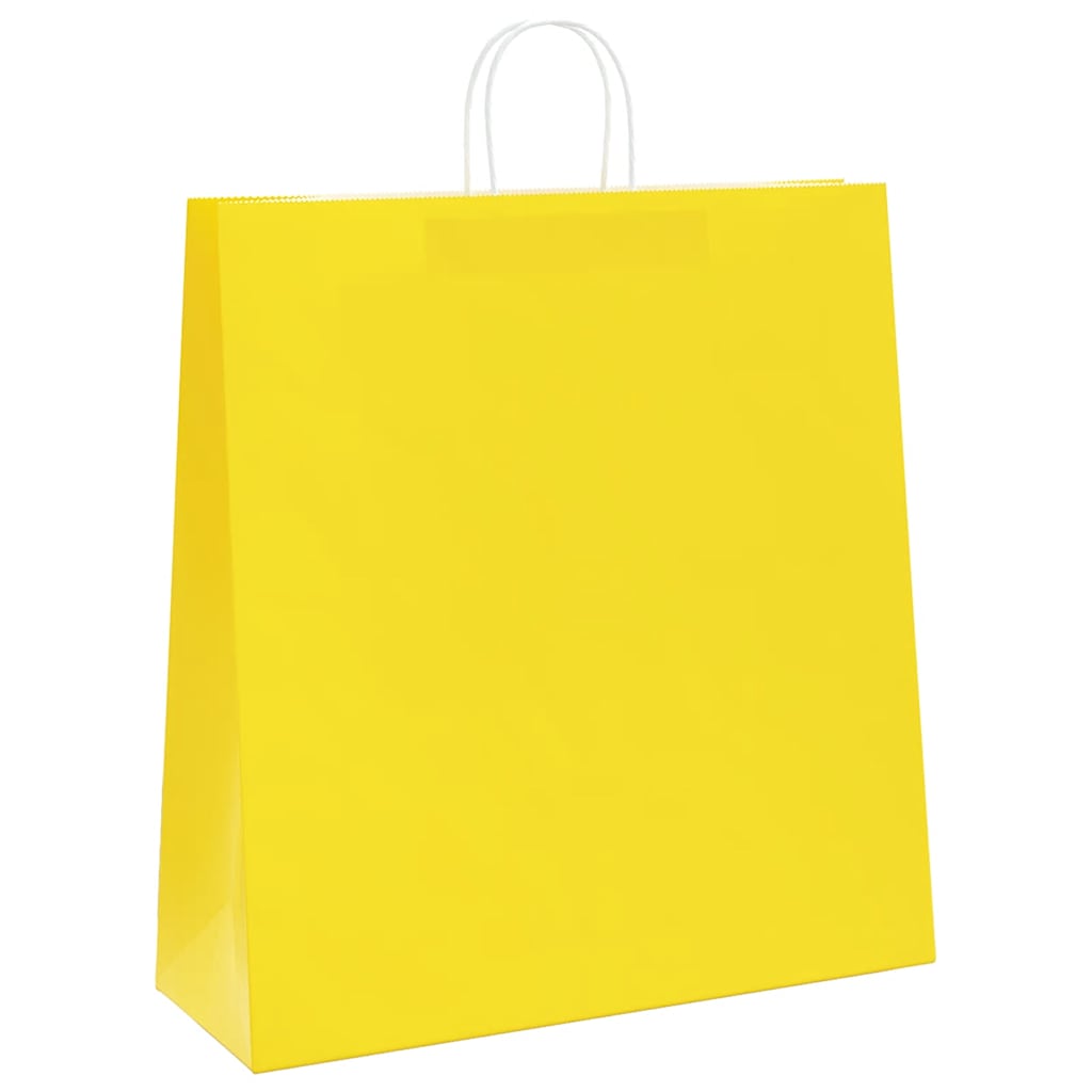 Paper Bags 50 pcs with Handles Yellow 45x17x48 cm