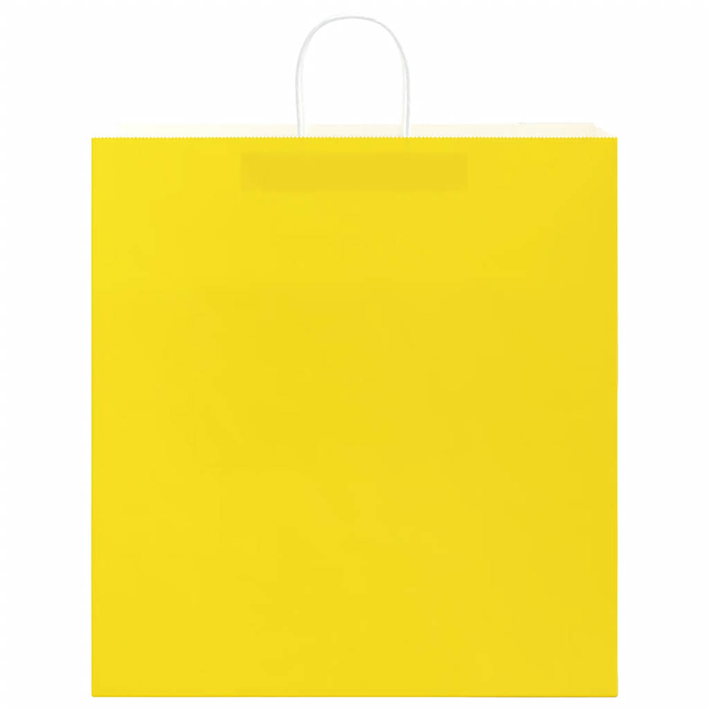 Paper Bags 50 pcs with Handles Yellow 45x17x48 cm