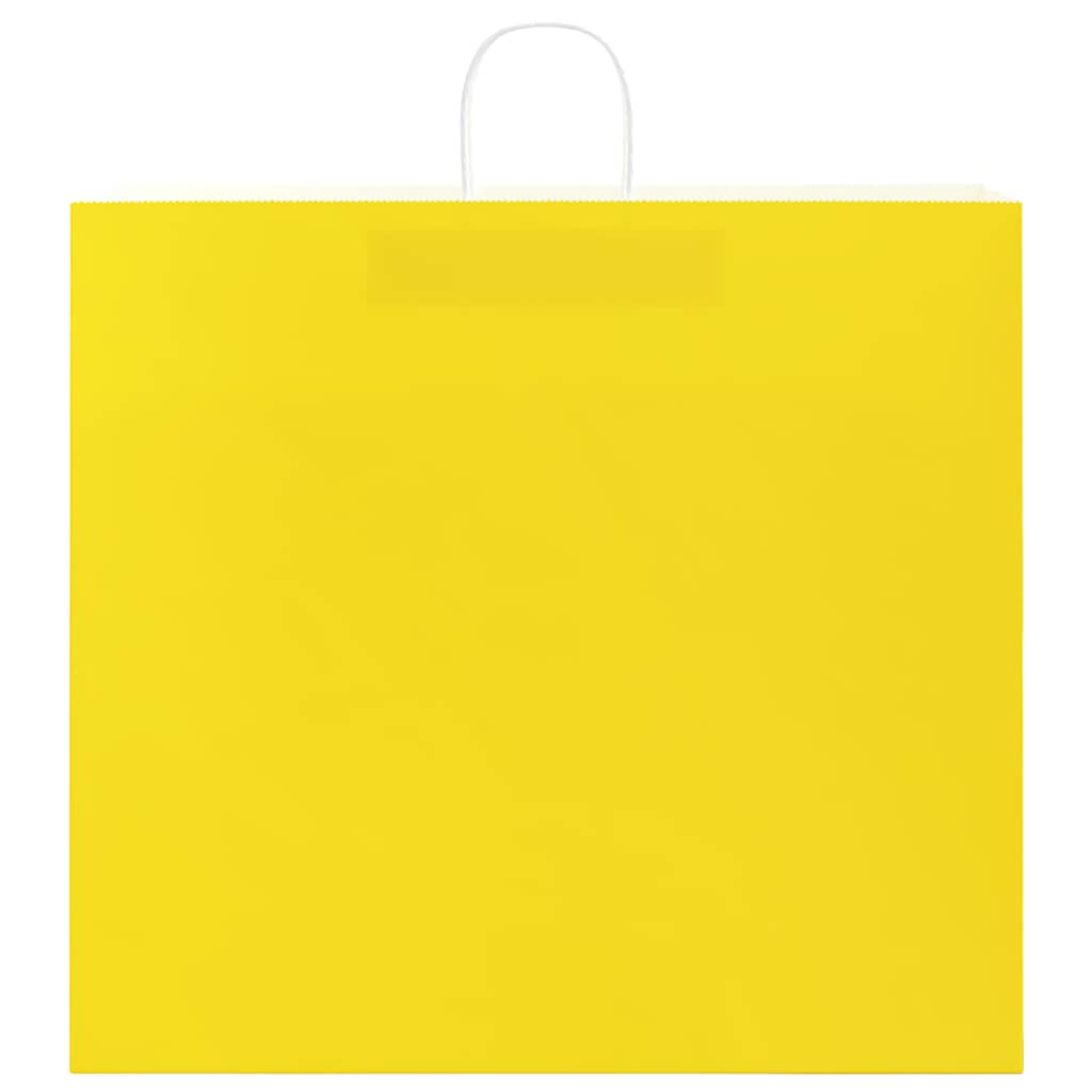 Paper Bags 50 pcs with Handles Yellow 54x15x49 cm