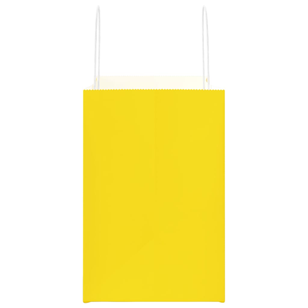 Paper Bags 250 pcs with Handles Yellow 26x17x25 cm