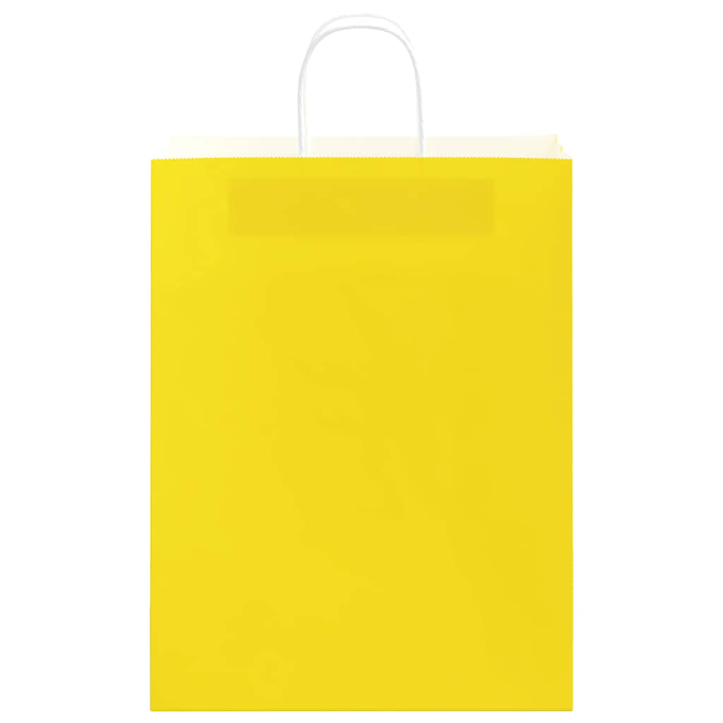 Paper Bags 250 pcs with Handles Yellow 32x12x42 cm