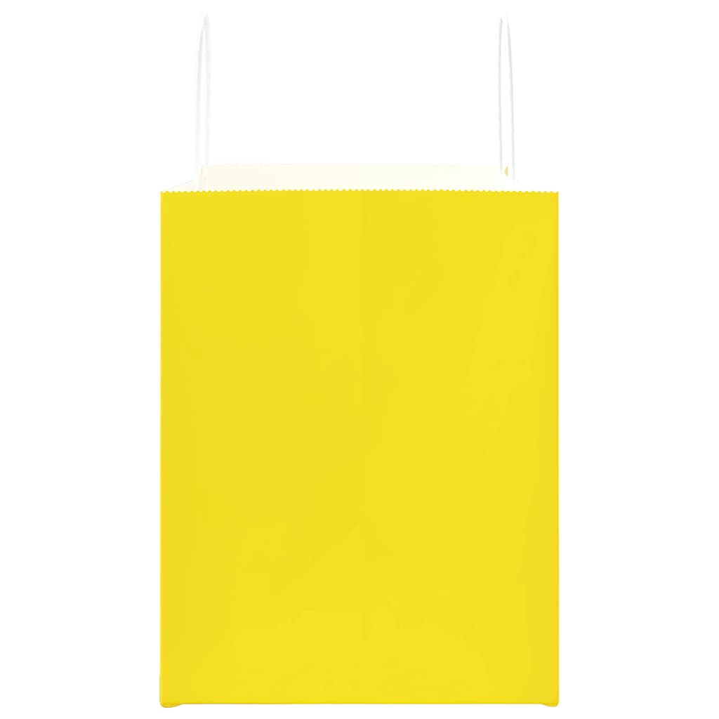 Paper Bags 250 pcs with Handles Yellow 32x22x28 cm