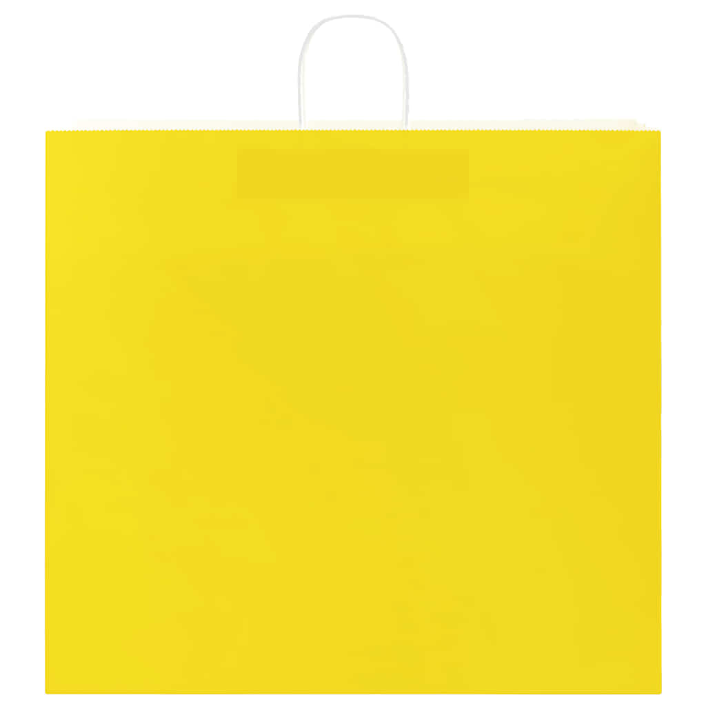 Paper Bags 250 pcs with Handles Yellow 54x15x49 cm