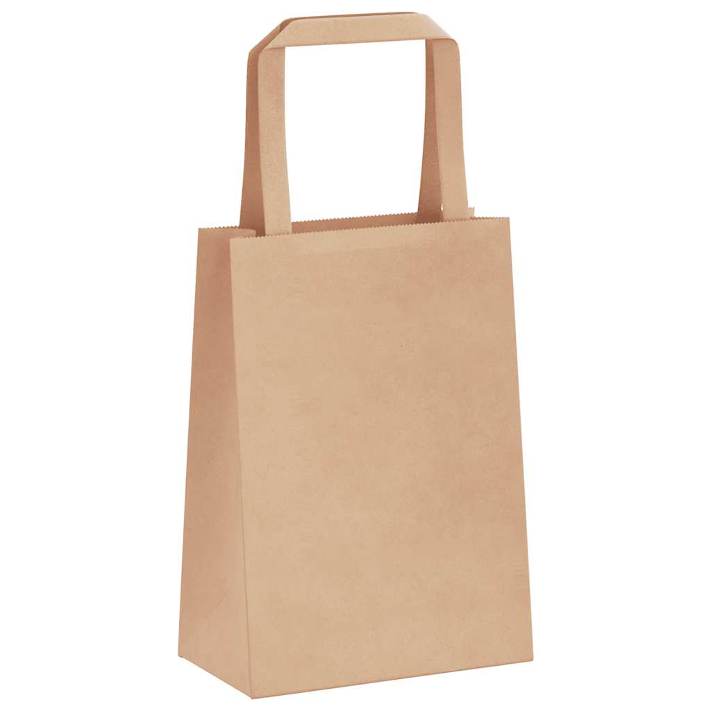 Paper Bags 50 pcs with Handles Brown 15x8x21 cm