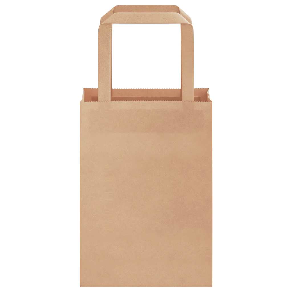 Paper Bags 50 pcs with Handles Brown 15x8x21 cm