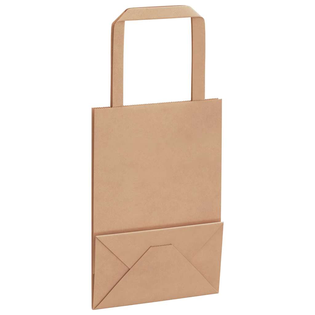 Paper Bags 50 pcs with Handles Brown 15x8x21 cm