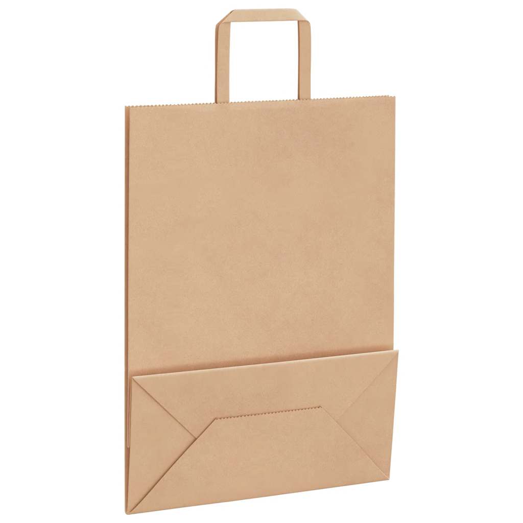 Paper Bags 50 pcs with Handles Brown 26x12x35 cm