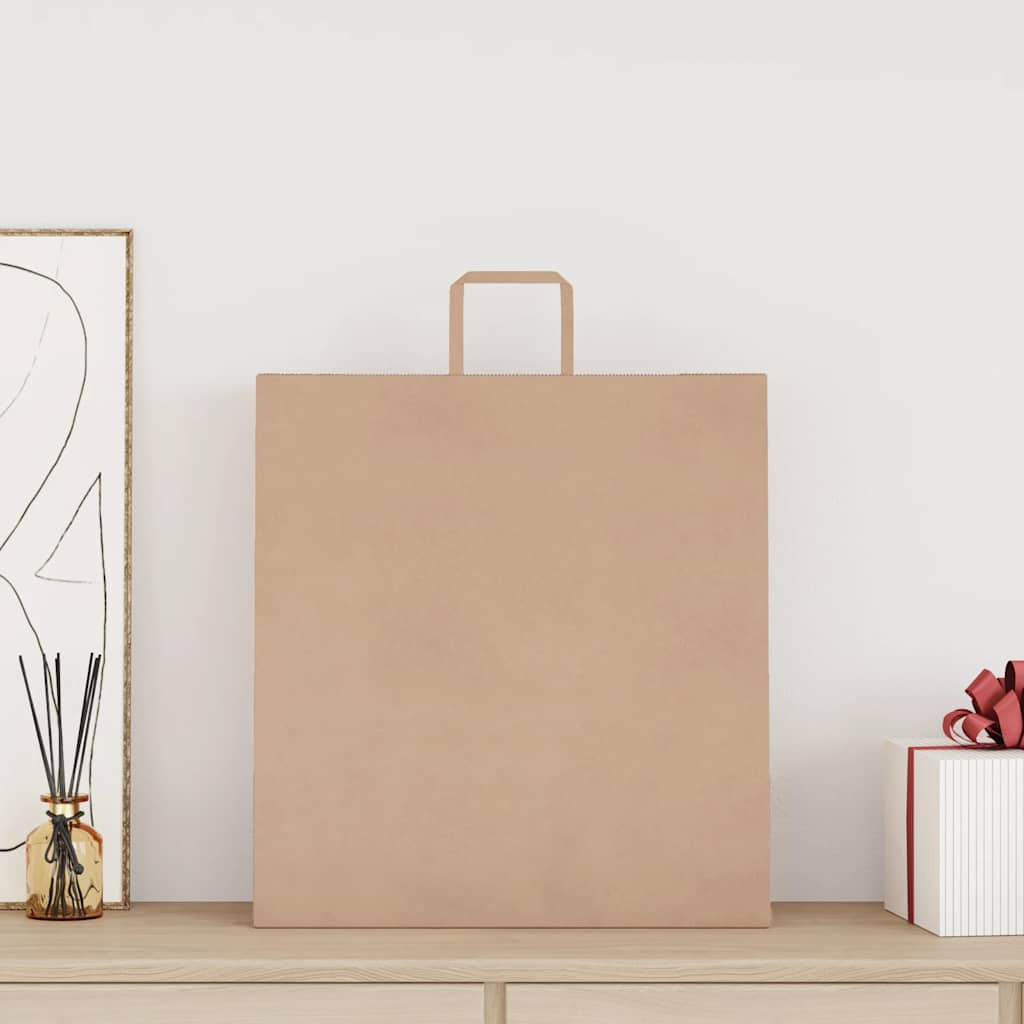 Paper Bags 50 pcs with Handles Brown 45x17x48 cm