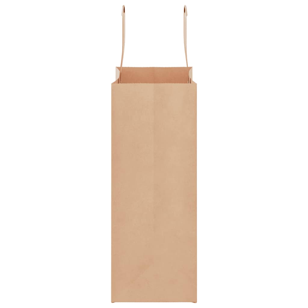 Paper Bags 250 pcs with Handles Brown 21x11x28 cm