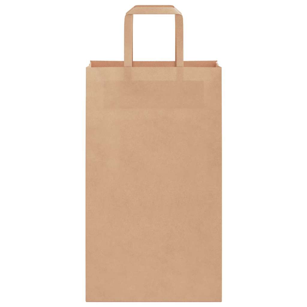 Paper Bags 250 pcs with Handles Brown 21x11x36 cm