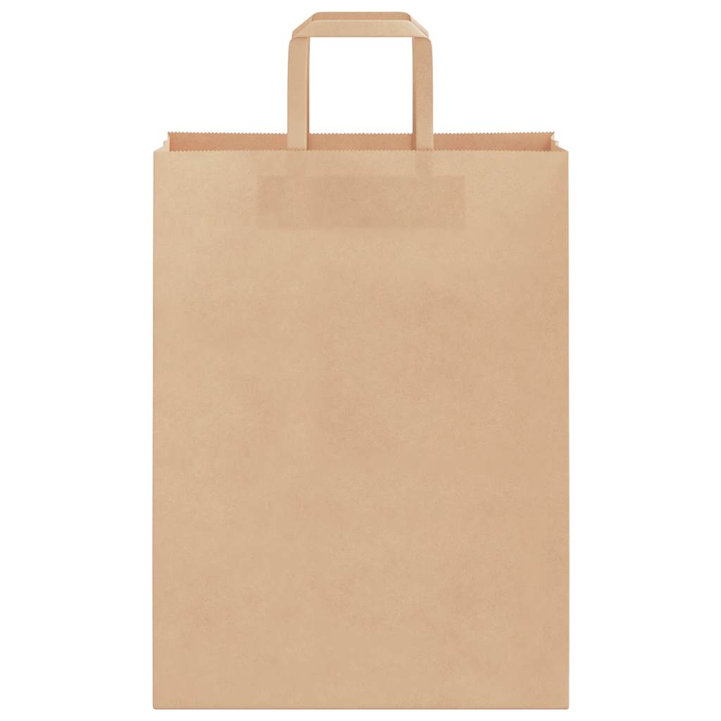 Paper Bags 250 pcs with Handles Brown 26x12x35 cm