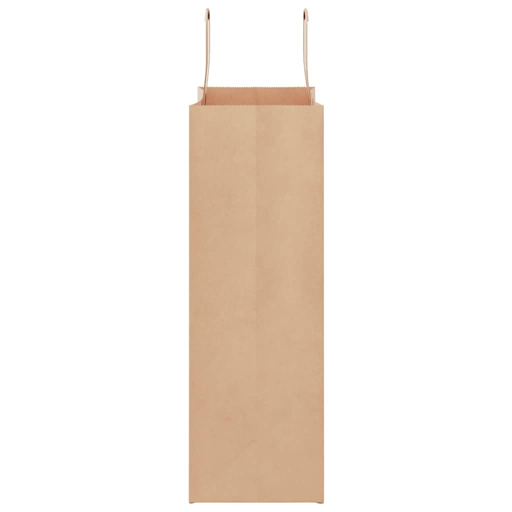 Paper Bags 250 pcs with Handles Brown 26x12x35 cm
