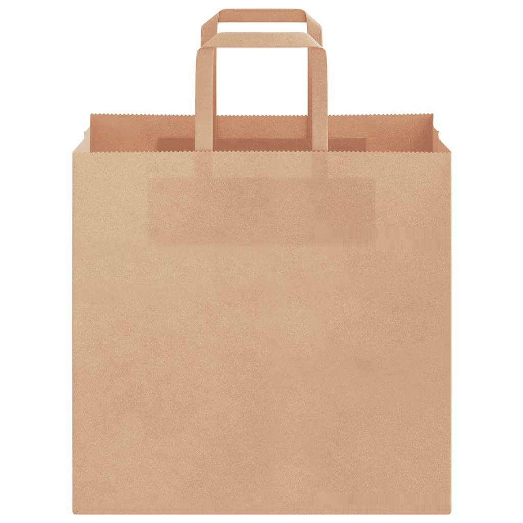Paper Bags 250 pcs with Handles Brown 26x17x25 cm