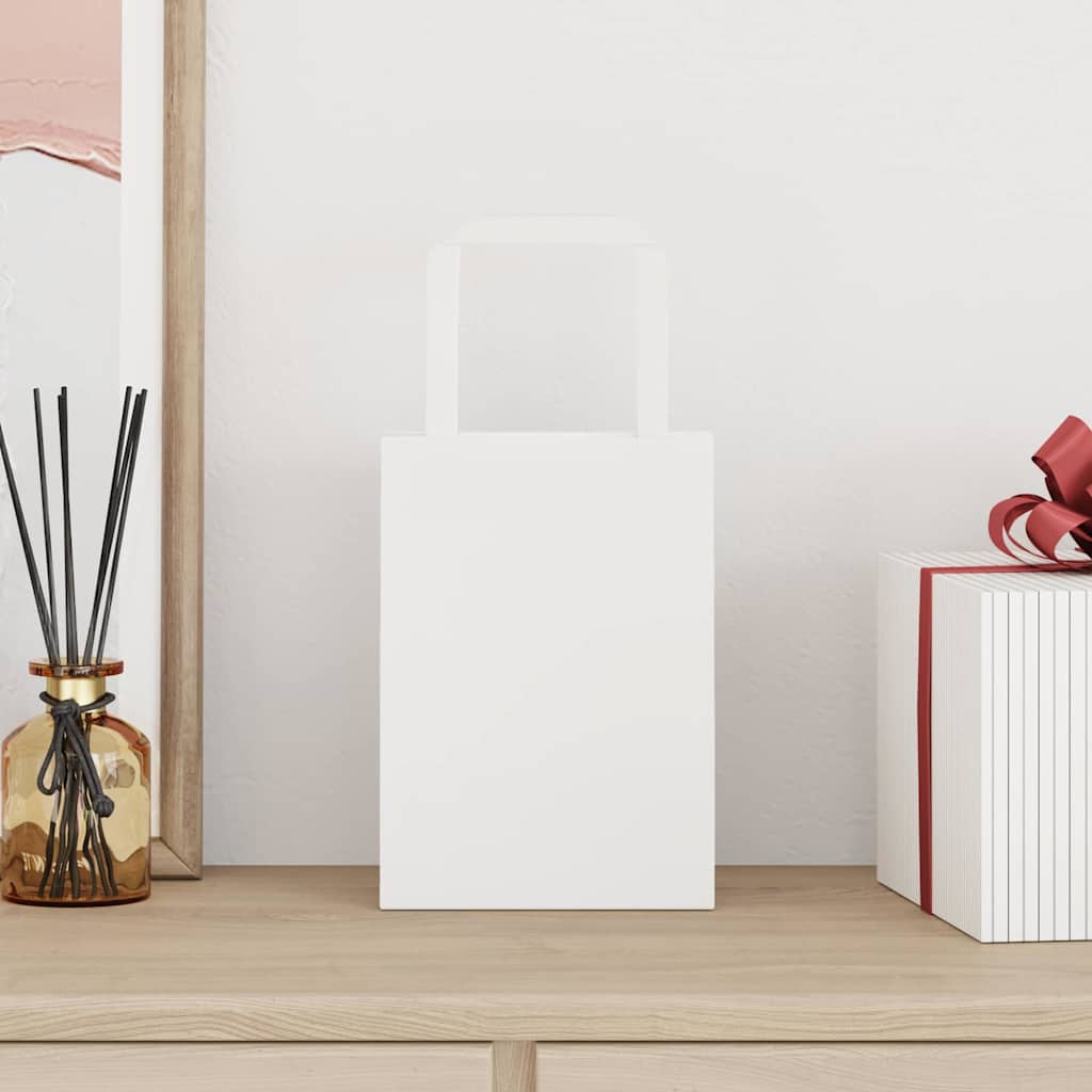 Paper Bags 50 pcs with Handles White 15x8x21 cm