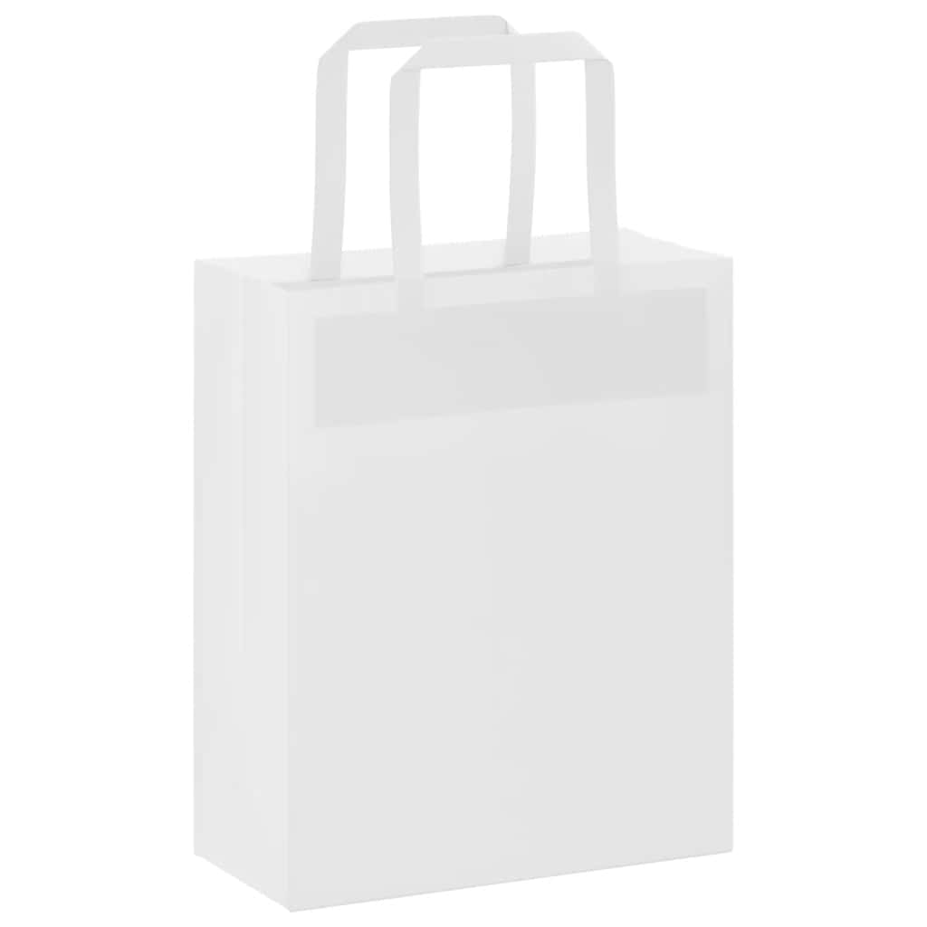 Paper Bags 50 pcs with Handles White 18x8x22 cm