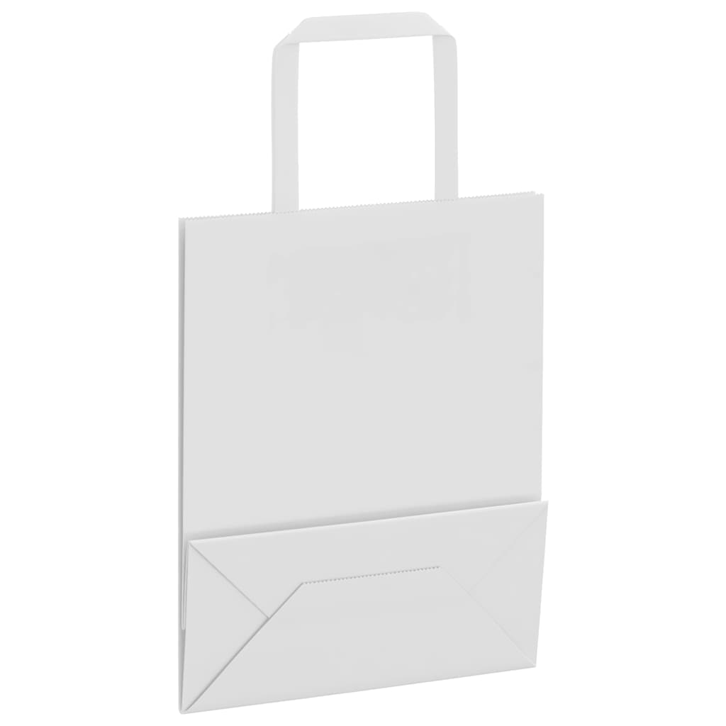 Paper Bags 50 pcs with Handles White 18x8x22 cm