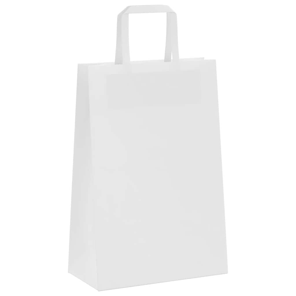 Paper Bags 50 pcs with Handles White 21x11x31 cm