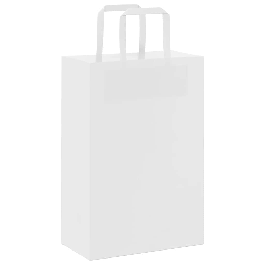 Paper Bags 50 pcs with Handles White 21x11x31 cm