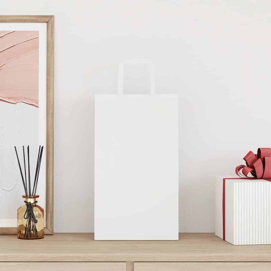 Paper Bags 50 pcs with Handles White 21x11x36 cm