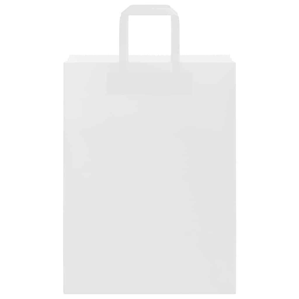 Paper Bags 50 pcs with Handles White 26x12x35 cm