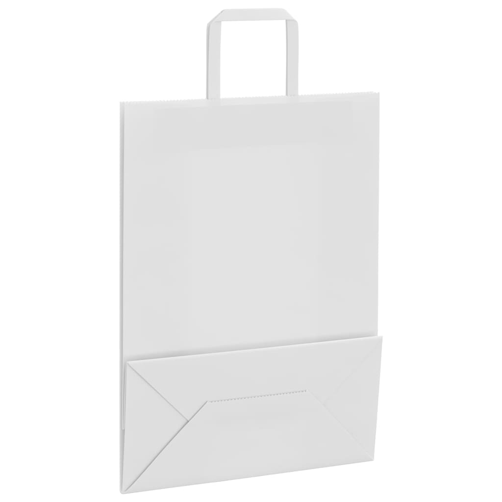 Paper Bags 50 pcs with Handles White 26x12x35 cm