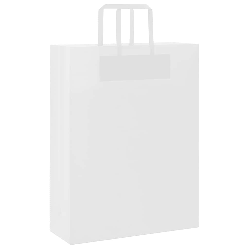 Paper Bags 50 pcs with Handles White 32x12x42 cm