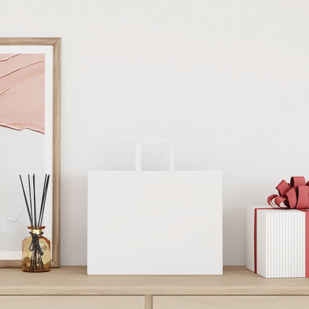 Paper Bags 50 pcs with Handles White 32x17x25 cm