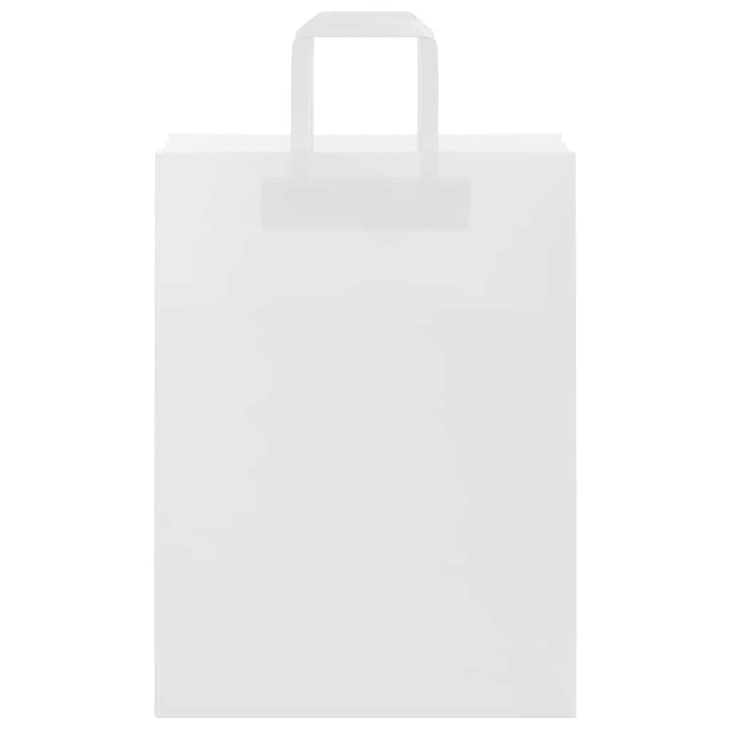 Paper Bags 250 pcs with Handles White 26x12x35 cm