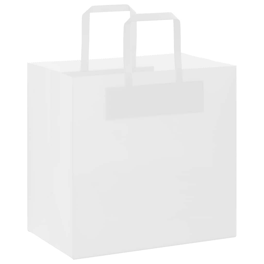 Paper Bags 250 pcs with Handles White 26x17x25 cm