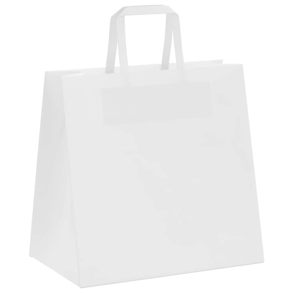Paper Bags 250 pcs with Handles White 26x17x25 cm