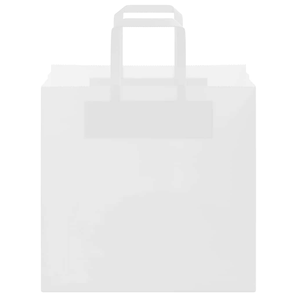 Paper Bags 250 pcs with Handles White 26x17x25 cm