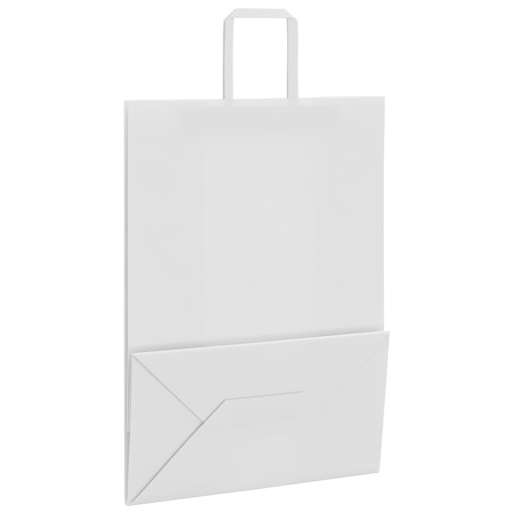 Paper Bags 250 pcs with Handles White 32x17x44 cm